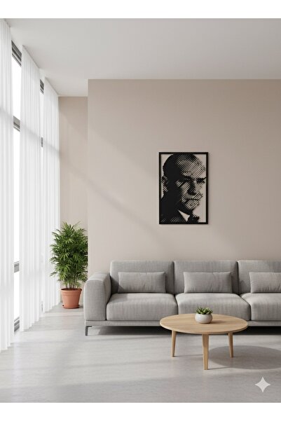 LUNOART Atatürk Portre Metal Tablo – Ofis & Ev Duvar Aksesuarı”