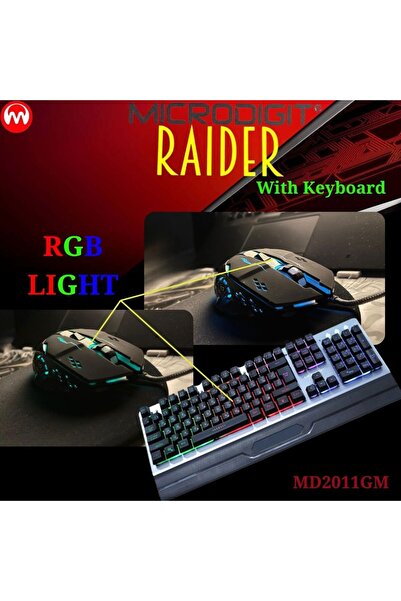 Microdigit Gaming Keyboard & Mouse Combo (English–Arabic, 3200 DPI, RGB Backlight, Free Mouse Pad)