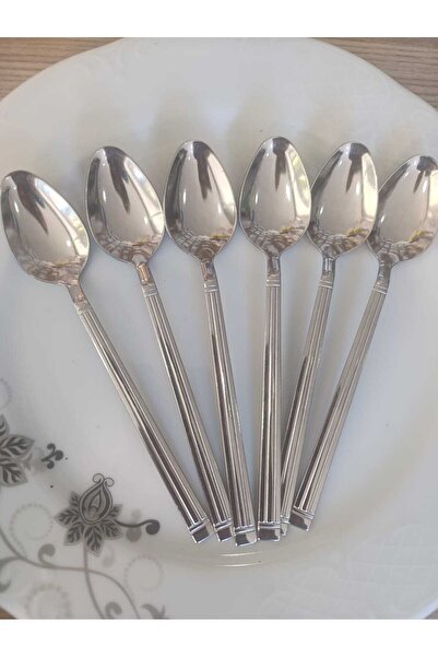 Yüsra Shop 6 Yüsra Model Dessert Spoons (Stainless Steel) Are Suitable for Daily Use.