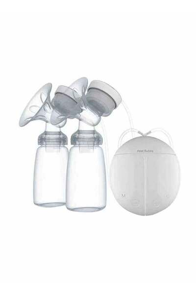 REAL BUBEE 2-Piece Portable Double Electric Breastfeeding Breast Pump With Baby Bottles
