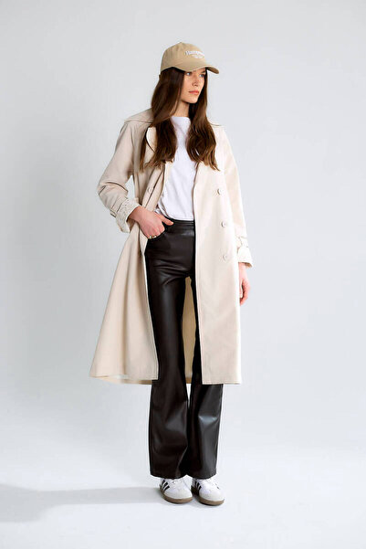 Robin Kol Dantel Detaylı Trençkot Taş