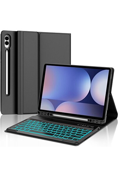 HYX حافظة لوحة مفاتيح لجهاز سامسونج جالاكسي تاب S10+/S9+ مقاس 12.4 بوصة - لوحة مفاتيح بلوتوث قابلة للفصل وإضاءة خلفية