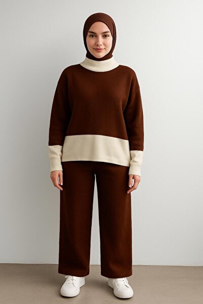 MAY MARA Stand-Up Collar 2-Piece Blazer and Pants Tricot Suit