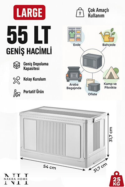 NAKRA HOME Çok Amaçlı Katlanır Kasa Organizer Düzenleyici Üst Üste Geçmeli Po...