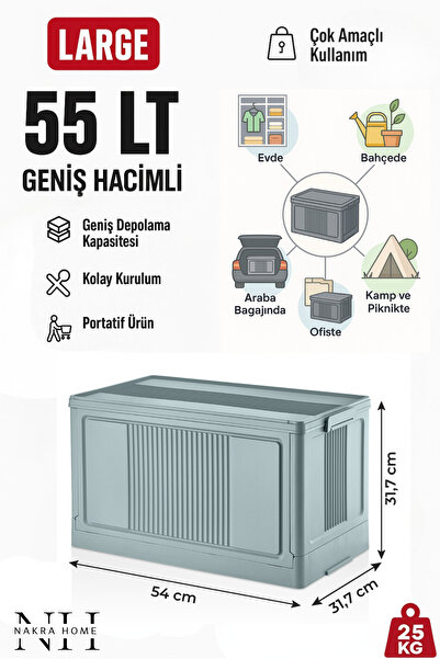 NAKRA HOME Multi-Purpose Folding Case Organizer Portable Storage Box with Int...