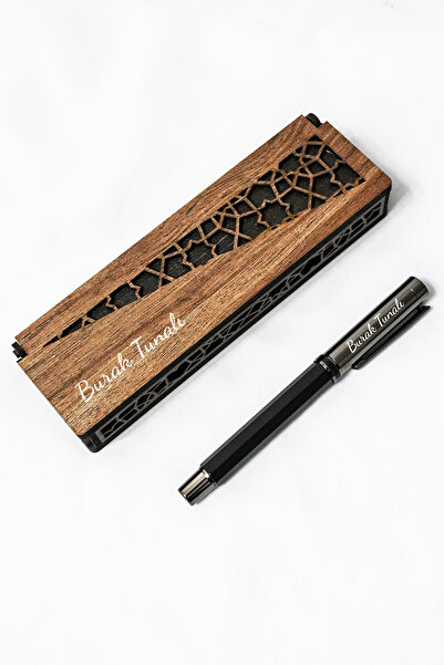 markcat Kişiye Özel İsimli Ahşap Kutulu Metal Roller Hediyelik Tükenmez Kalem