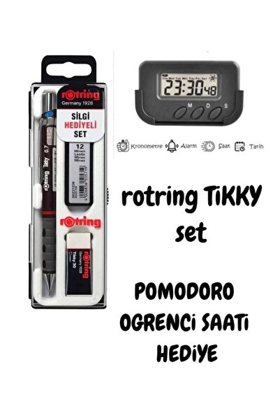 gnsstore Pomodoro Öğrenci Saati Kronometreli Ders Çalışma Saati Rotring Tikky...
