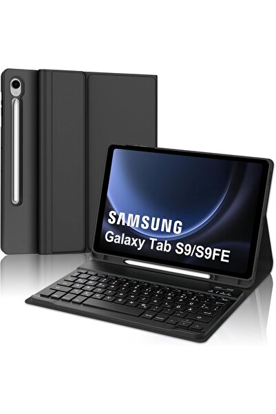 HYX حافظة لوحة مفاتيح لجهاز Samsung Galaxy Tab S10 FE / S9 FE / S9 (10.9/11 بوصة)، لوحة مفاتيح QWERTZ الألمانية، أسود