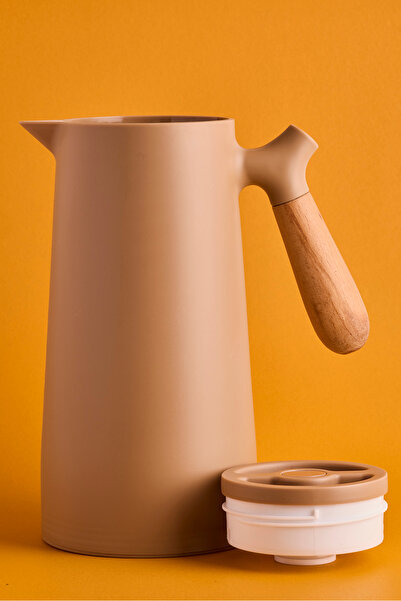 Perotti Niva Nordic Bambu Saplı Cam Vakumlu Termos 1000 ml Kahverengi