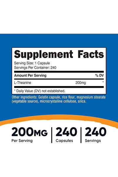 Nutricost L-Theanine 200 mg, 240 Capsules - Double Strength