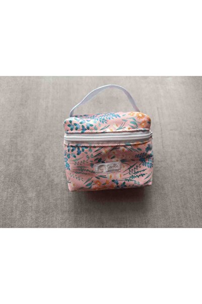 Handmade Mis Çiçekler El Askılı Hijyen Çantası/Küçük Boy Makyaj Çantası/Cüzdan