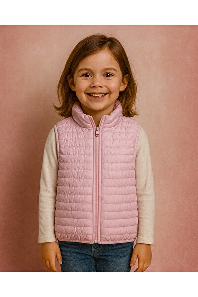 KESKİN BEBE Girl's Inflatable Vest Fleece-Lined
