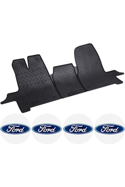 Rigum Set covorașe cauciuc și 4 autocolante rotunde pentru Ford Tourneo Custo...