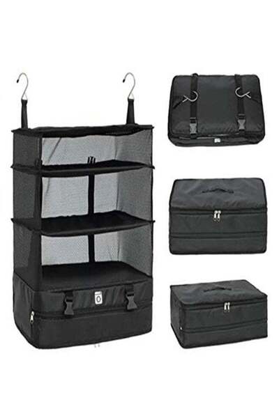 Arabest Wardrobe Storage Hanging Bag 3 Layer Portable Clothes Shoes Rack Holder Organizer for Travel