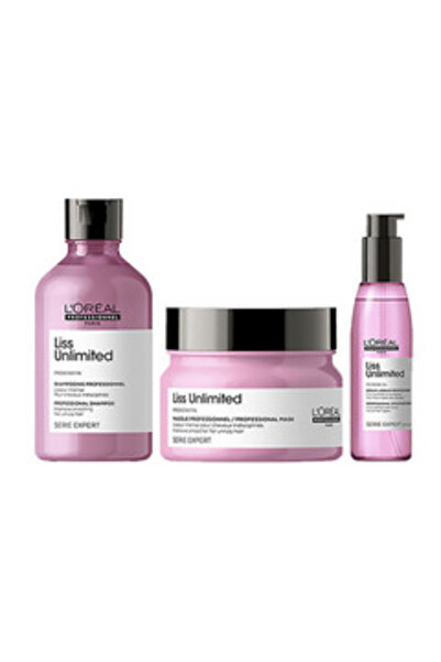 L'oreal Professionnel Liss Unlimited Shampoo, Hair Mask & Hair Serum Serie Expert - combo