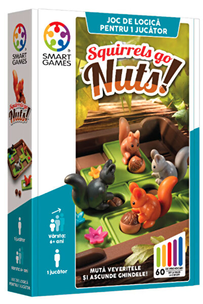 Smart Games Squirrels Go Nuts! Logic game with 60 challenges (Romanian edition)