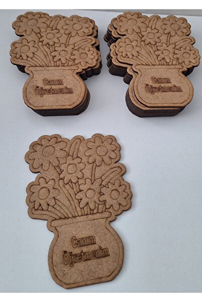 Ebrulisler 10-Piece Flower Vase Set, My Dear Teacher, Teacher's Day Wooden Activity Event School Art Set