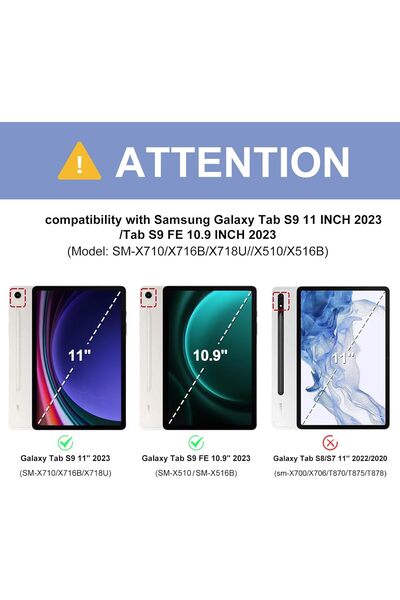HYX حافظة لوحة مفاتيح لجهاز Samsung Galaxy Tab S10 FE / S9 FE / S9 (10.9/11 بوصة)، لوحة مفاتيح QWERTZ الألمانية، أسود
