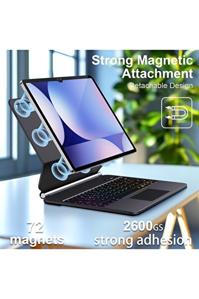 HYX Keyboard Case for Samsung Galaxy Tab S10+ Plus/S9+ Plus/S9 FE+ Plus/S8+ Plus/S7+ Plus/S7 FE 12.4"