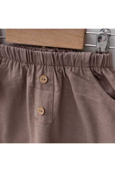 Tly Home Textiles Baby 2-Piece Set 100% Cotton Muslin Top and Linen Pants 6-24 Months Comfortable Daily Combination