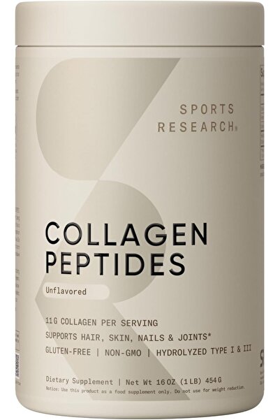 Sports Research Collagen Peptides Powder, Unflavored, 16 oz