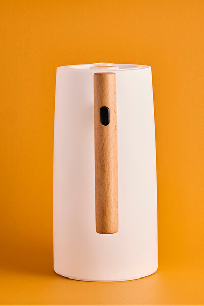 Perotti Begonia Nordic Bambu Saplı Cam Vakumlu Termos 1000 ml Beyaz