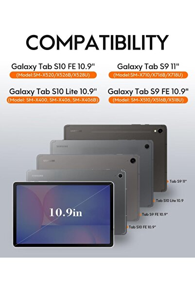 HYX Keyboard Case for Samsung Galaxy Tab S9 FE / Tab S9 11" - 7-Color Backlit, Detachable Bluetooth