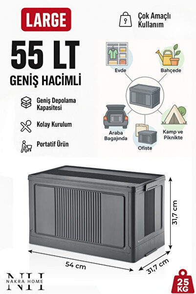 NAKRA HOME Multi-Purpose Folding Case Organizer Portable Storage Box “Anthrac...