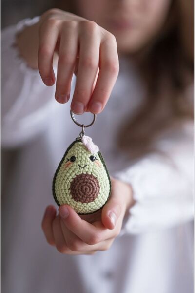 OBLİVİON Amigurumi Organik Oyuncak - Avakado Anahtarlık
