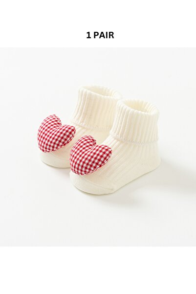 TAVGA Yeni Organik Cotton Pamuk Unisex Kutulu Premium Uzun 1-2 Yaş Bebek Çorabı