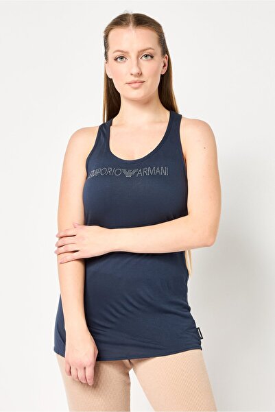 Emporio Armani Women U-Neck Sleeveless Sleepwear Top, Navy