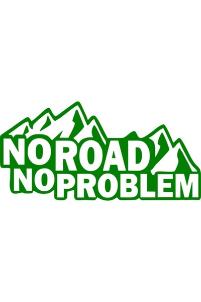 Oracal Sticker auto "No road, no problem'', 25x12cm, verde