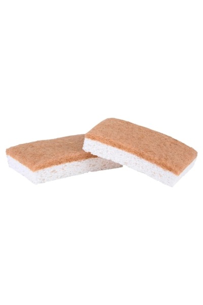 DİRT DEVIL Set of 2 dish sponges, — coconut fiber & plant foam, , white/brown