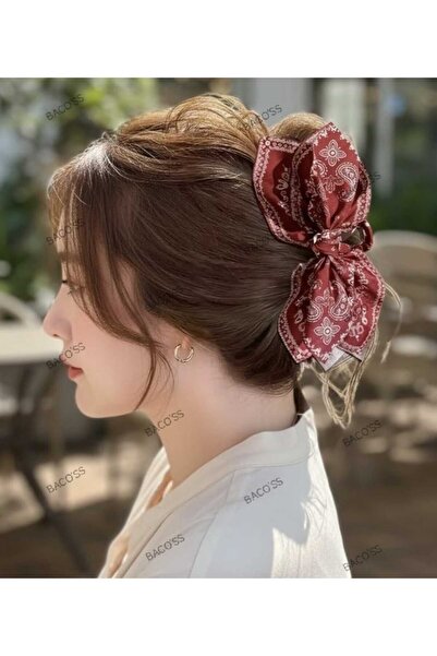 Bacoss Red Patterned Bow Design Clip Buckle (Bc-1239)