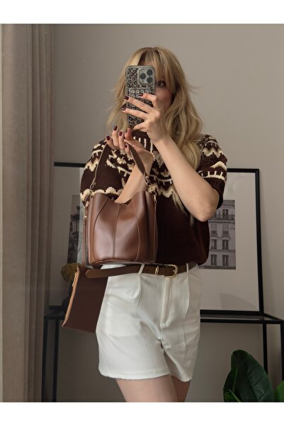 mèche atelier since 2024 Katy Women's Wallet Hand and Shoulder Bag Brown