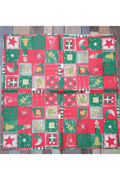 Yenigeldi White Christmas Motif Napkin Christmas Tree Ornaments Illustrated Decorative Appearance