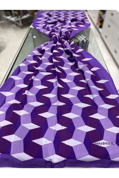 Imannoor Zigzag Floş Viskon Şal_231-4027_Mor