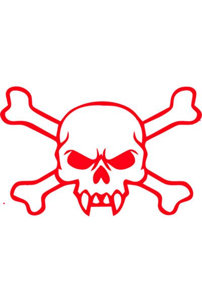 Oracal Car sticker "Skull vampire", 20x18 cm, red