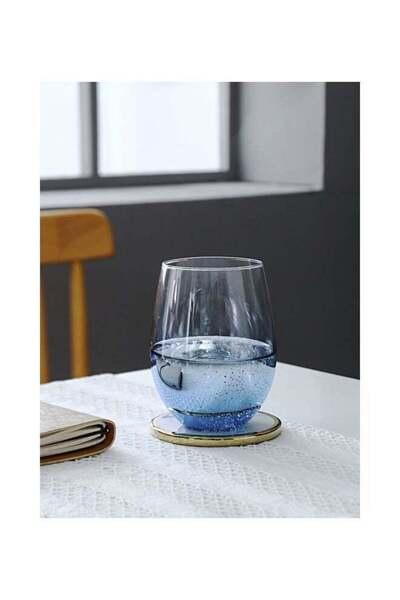 Generic Electroplating Star Egg Cup Glass Blue 9.4x12cm