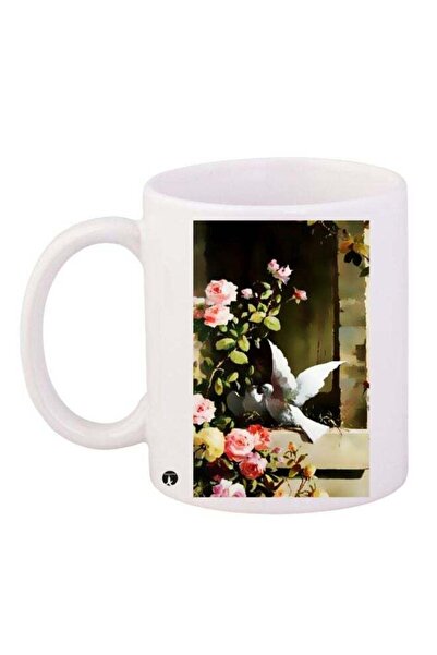 Generic BP Scenery Printed Coffee Mug White/Green/Pink