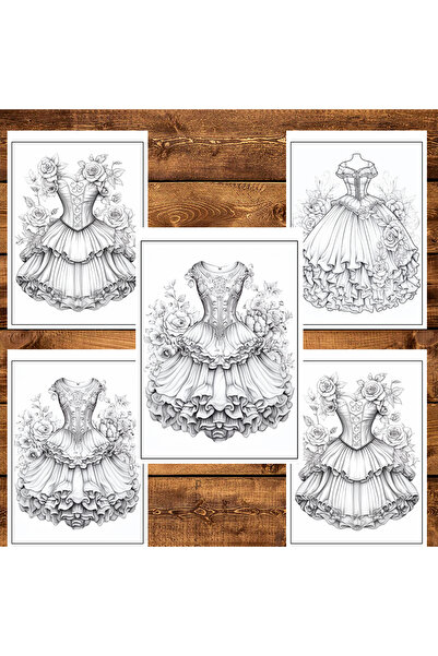 Legendary Gifts Painting book, 50 illustrations, Floral dresses