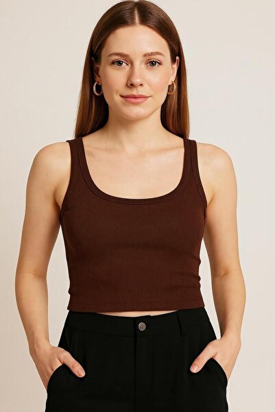 Bliss Women's Ribbed Look Thick Strap Basic Undershirt