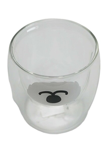 Generic Double Wall Clear Glass with Bear-Shaped Interior - 230ml Capacity - Insulated Drinking Glass for C