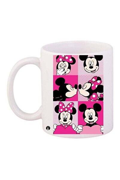 Generic BP Minnie And Mickey Mouse Printed Coffee Mug White/Pink/Black