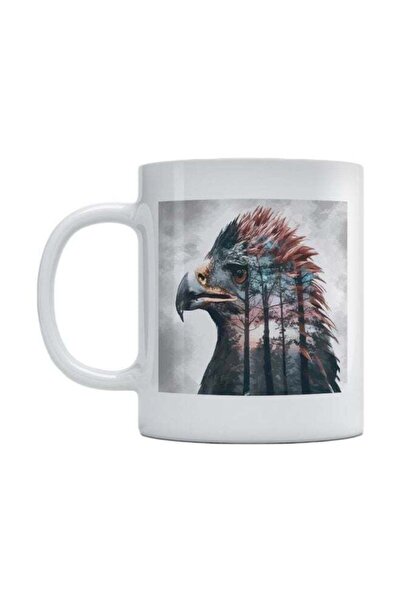 Generic Atiq Eagle Printed Mug White/Grey/Pink