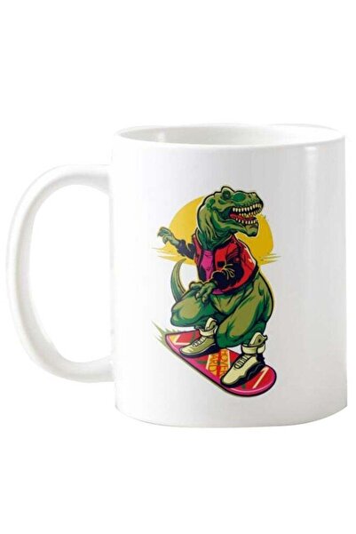 Generic 1st Piece Dinosaur Skating Printed Mug White
