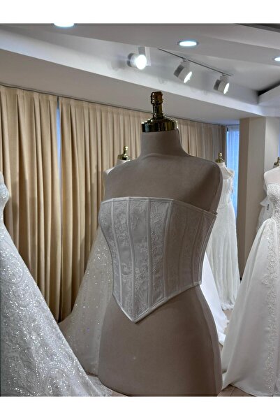 MODA Lez Dantelli Balenli Büstiyer-Gelinlik Büstiyeri