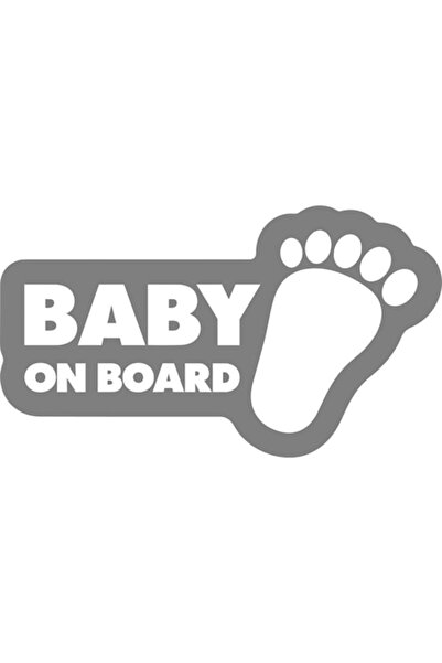 Oracal Car sticker "Baby on board, baby's foot", 20cm, gray