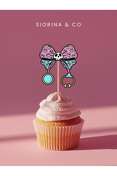 Siorina Co & Event Halloween Ribbon Bow Theme Toothpick Cupcake Toppers Pastr...