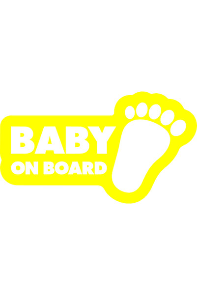 Oracal Sticker auto "Baby on board, talpa bebelus'', 20cm, galben